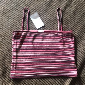 Multi colored striped tank top.